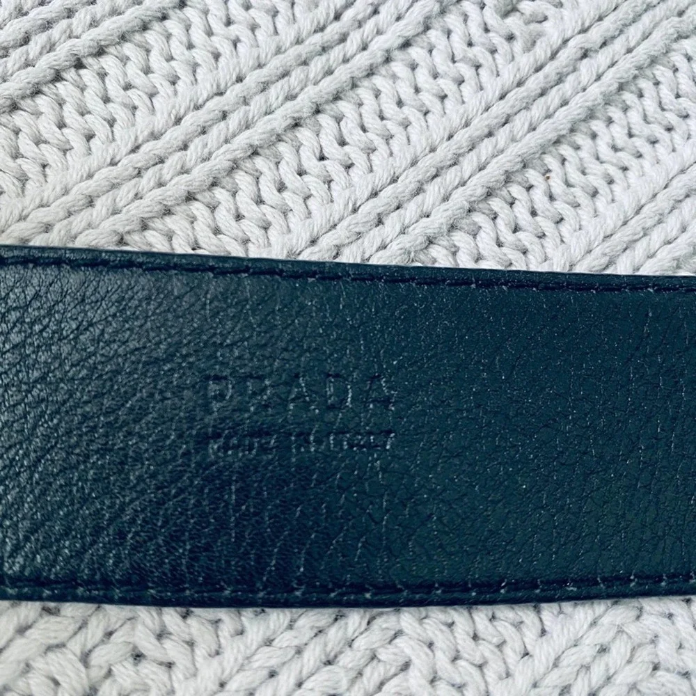 Prada black leather belt with silver buckle - Picture 5 of 10